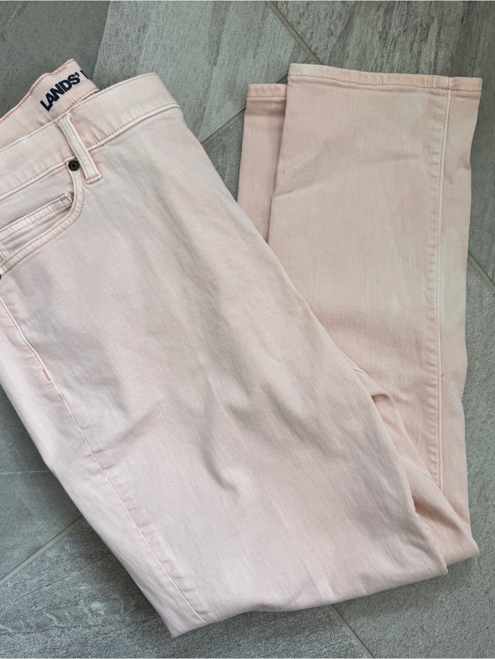 Lands' End Women's Light Blush High Rose Slim Ankle Jeans